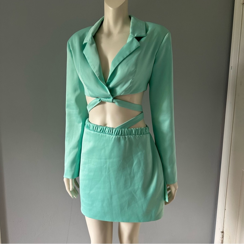 For Love and Lemons Marie Set Cutout Blazer Asymmetric Mini Skirt - Picture 4 of 11